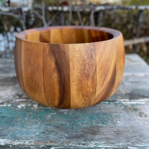 Dansk teakwood large serving bowl tulip new - Picture 12 of 16